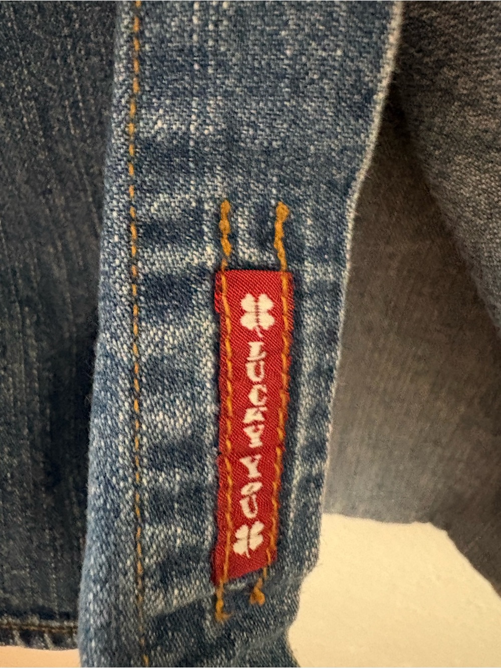 Lucky Brand floral-embroidered medium-wash denim western shirt size XL - Picture 7 of 7